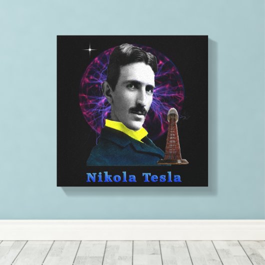 Nicola Tesla Leinwanddruck (Insitu (Holzboden))