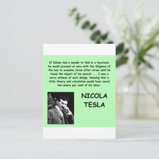 Nicola Tesla Postkarte (Stehend Vorderseite)