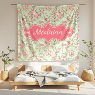 Nicolaina Rosa Altrosa und Mint Fleecedecke