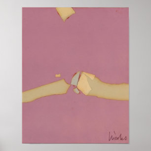 Nicolas de Staël - Komposition auf rotem Grund - L Poster
