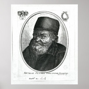 Nicolas Flamel graviert von Balthazar Moncornet Poster