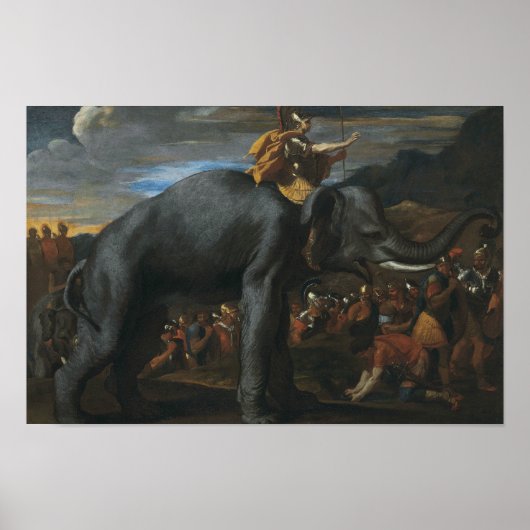 Nicolas Poussin - Hannibal überquert die Alpen Poster (Vorne)