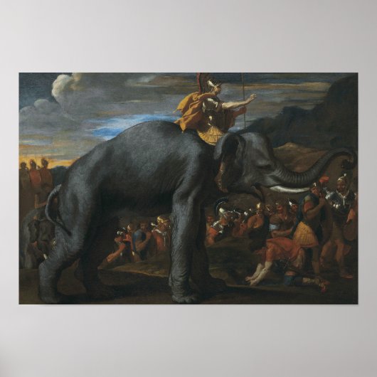 Nicolas Poussin - Hannibal überquert die Alpen Poster (Vorne)