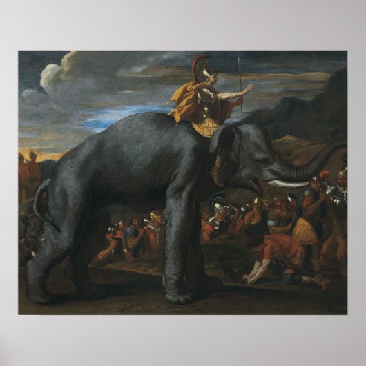 Nicolas Poussin - Hannibal überquert die Alpen Poster (Vorne)