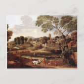 Nicolas Poussin - Landschaft mit Beerdigung des Fo Postkarte (Vorderseite)