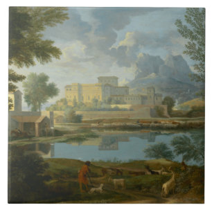 Nicolas Poussin - Landschaft mit einer Ruhe Fliese