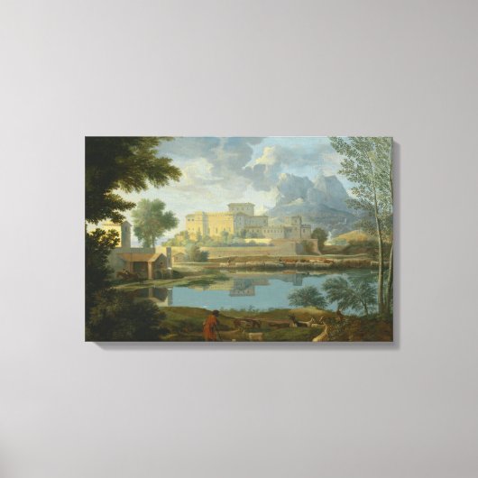 Nicolas Poussin - Landschaft mit einer Ruhe Leinwanddruck (Vorderseite)