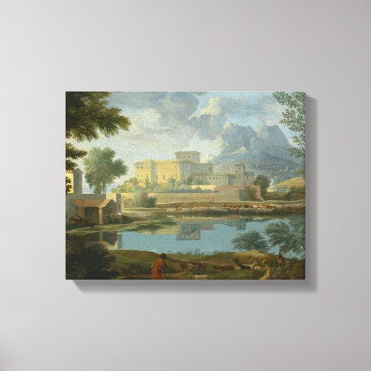 Nicolas Poussin - Landschaft mit einer Ruhe Leinwanddruck (Vorderseite)