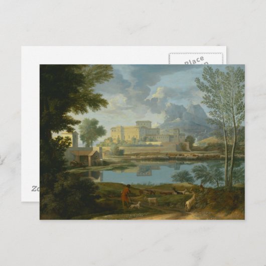 Nicolas Poussin - Landschaft mit einer Ruhe Postkarte (Vorne/Hinten)