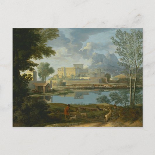Nicolas Poussin - Landschaft mit einer Ruhe Postkarte (Vorderseite)