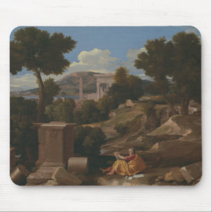 Nicolas Poussin - Landschaft mit Saint John Mousepad