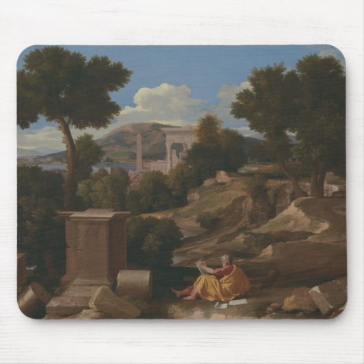 Nicolas Poussin - Landschaft mit Saint John Mousepad (Vorne)