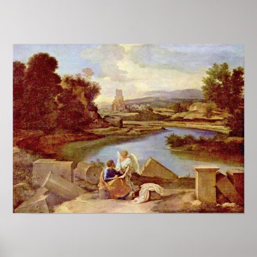 Nicolas Poussin - Landschaft mit St Matthew Poster (Vorne)