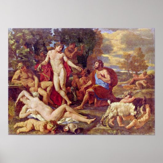 Nicolas Poussin - Midas und Bacchus Poster (Vorne)