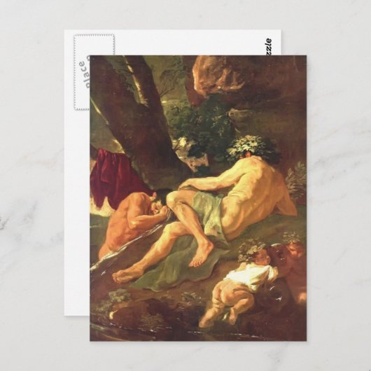 Nicolas Poussin - Midas waschen am Fluss Pactolus Postkarte (Vorne/Hinten)
