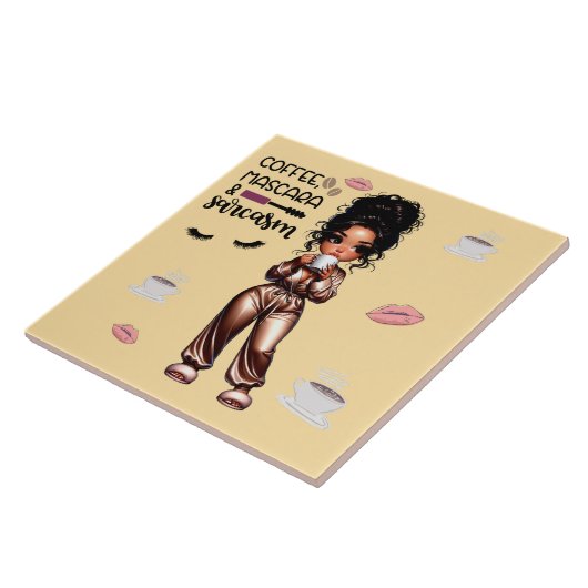 Nicole Coffee & Mascara Keramik Tile Fliese (Seite)