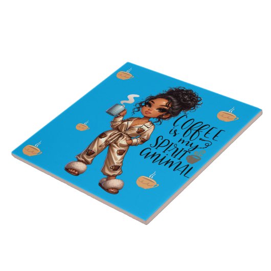 Nicole Coffee Spirit Animal Keramik Tile Fliese (Seite)
