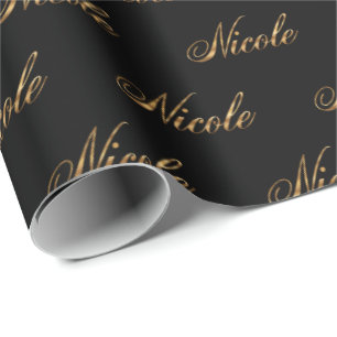 Nicole gold Design Lettering Geschenkpapier