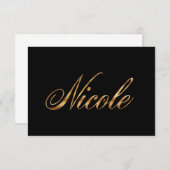 Nicole gold Design Lettering Karte (Vorne/Hinten)