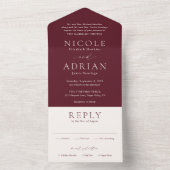 Nicole Merlot Elegant Wedding All In One Einladung (Innen Boden)