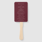 Nicole Merlot Elegant Wedding Program Fächer (Vorderseite)