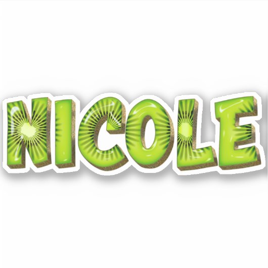 Nicole Name Kiwi Design Aufkleber Sticker (Vorderseite)