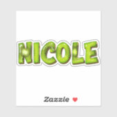 Nicole Name Kiwi Design Aufkleber Sticker (Blatt)