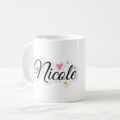 Nicole Name niedlich Design Kaffeetasse (Vorderseite Links)