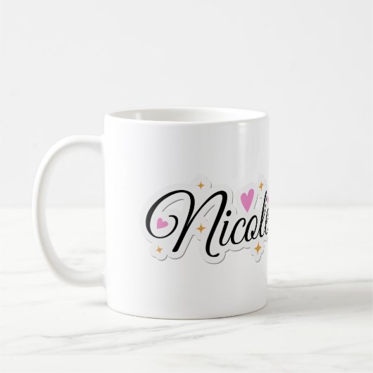 Nicole Name niedlich Design Kaffeetasse (Links)