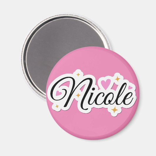 Nicole Name niedlich Design Magnet (Vorderseite/Rückseite)
