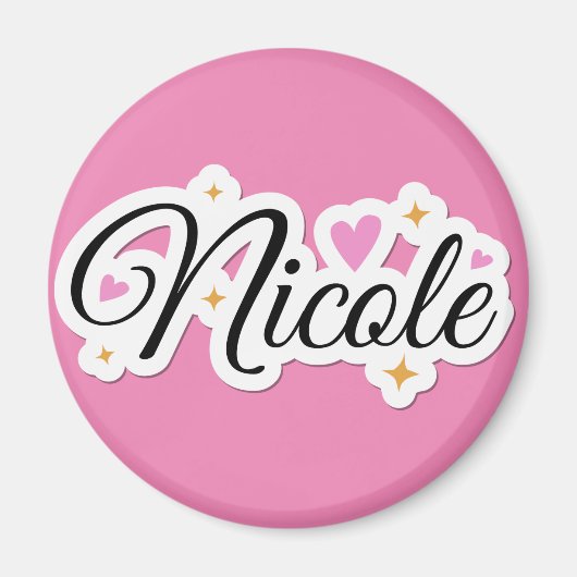 Nicole Name niedlich Design Magnet (Vorne)