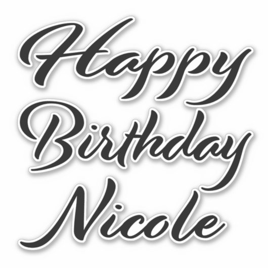 Nicole Name Vorname black Sticker Geburtstag (Vorderseite)