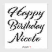 Nicole Name Vorname black Sticker Geburtstag (Blatt)