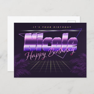 Nicole Name Vorname lila Postkarte Geburtstag