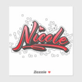 Nicole red Heart Graffiti Aufkleber Sticker (Blatt)