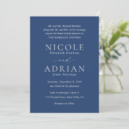 Nicole Royal Blue Elegant Wedding Einladung