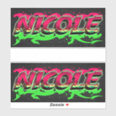 Nicole Vorname Name Graffiti Aufkleber Sticker (Blatt)