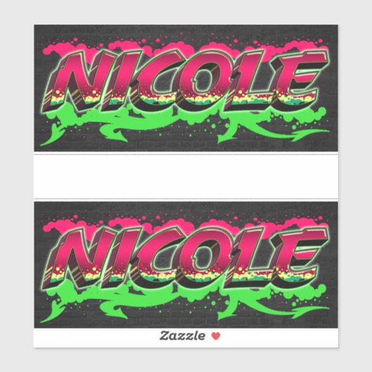 Nicole Vorname Name Graffiti Aufkleber Sticker (Blatt)