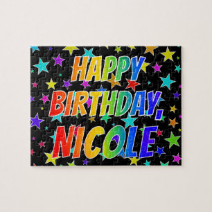 "NICOLE" Vorname, Spaß "GLÜCKLICHER GEBURTSTAG" Puzzle