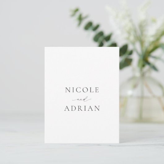 Nicole White Elegant Wedding Dankeskarte (Stehend Vorderseite)