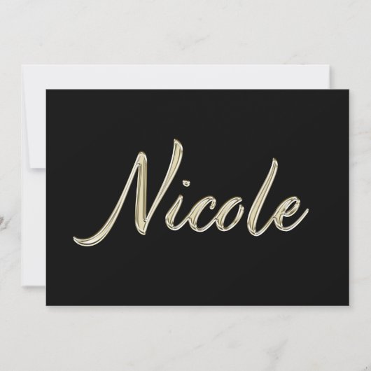 Nicole white gold Handwriting Karte (Vorderseite)