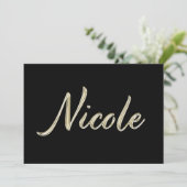 Nicole white gold Handwriting Karte (Stehend Vorderseite)