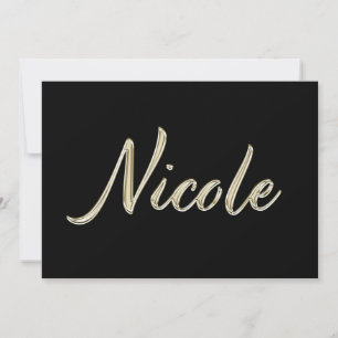 Nicole white gold Handwriting Karte