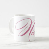 Nicolepersonalisierte Namenskaffee-Tasse - Rosa Kaffeetasse (Vorderseite Links)