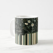 Nicolette Dark Daisy Floral Striped Kaffeetasse (Vorderseite Links)