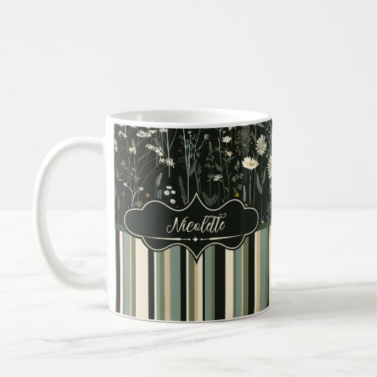 Nicolette Dark Daisy Floral Striped Kaffeetasse (Links)
