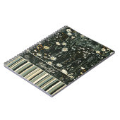 Nicolette Dark Daisy Floral Striped Notizblock (Linke Seite)