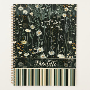 Nicolette Dark Daisy Floral Striped Planer