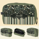 Nicolette Dark Daisy Floral Striped Waschbeutel