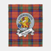 Nicolson Ancient Clan Abzeichen Tartan Kariert Fleecedecke (Vorderseite)